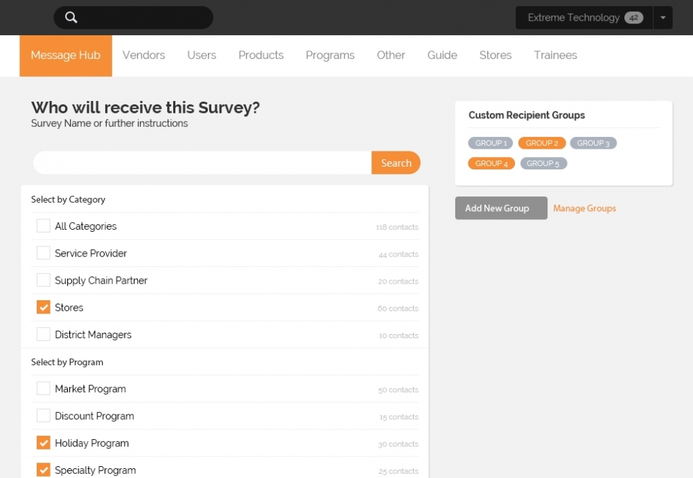 Message Hub - Vendor Portal